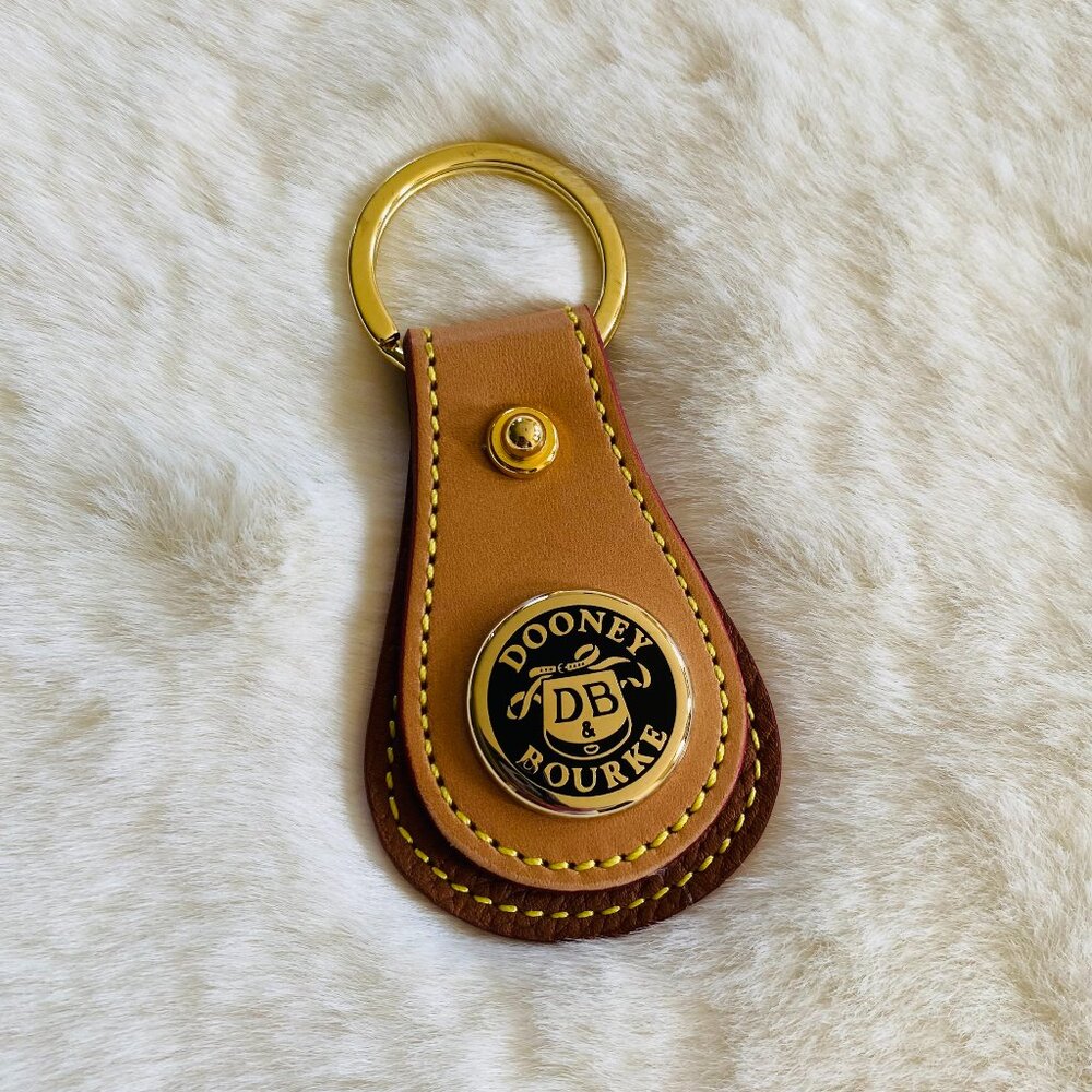 Dooney and Bourke Key Ring Fob Brown Leather